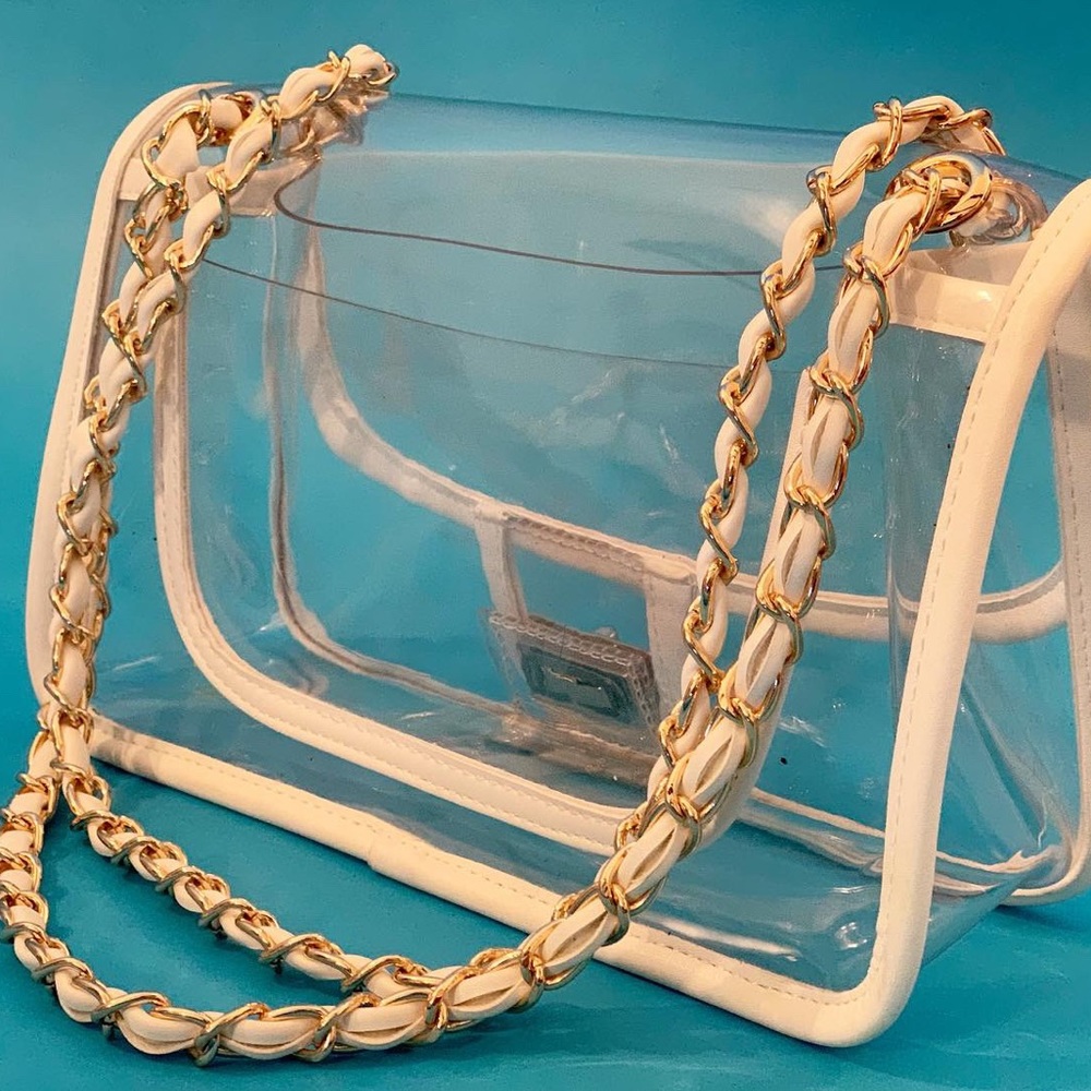 CLEAR GOLD CHAINED PURSE